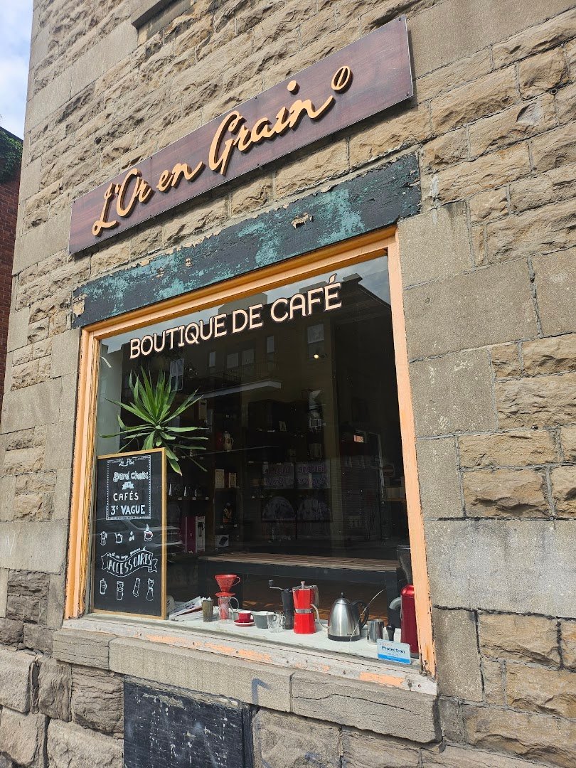 Storefront of L'Or en Grain - Boutique de Café, specialty coffee shop in Montreal