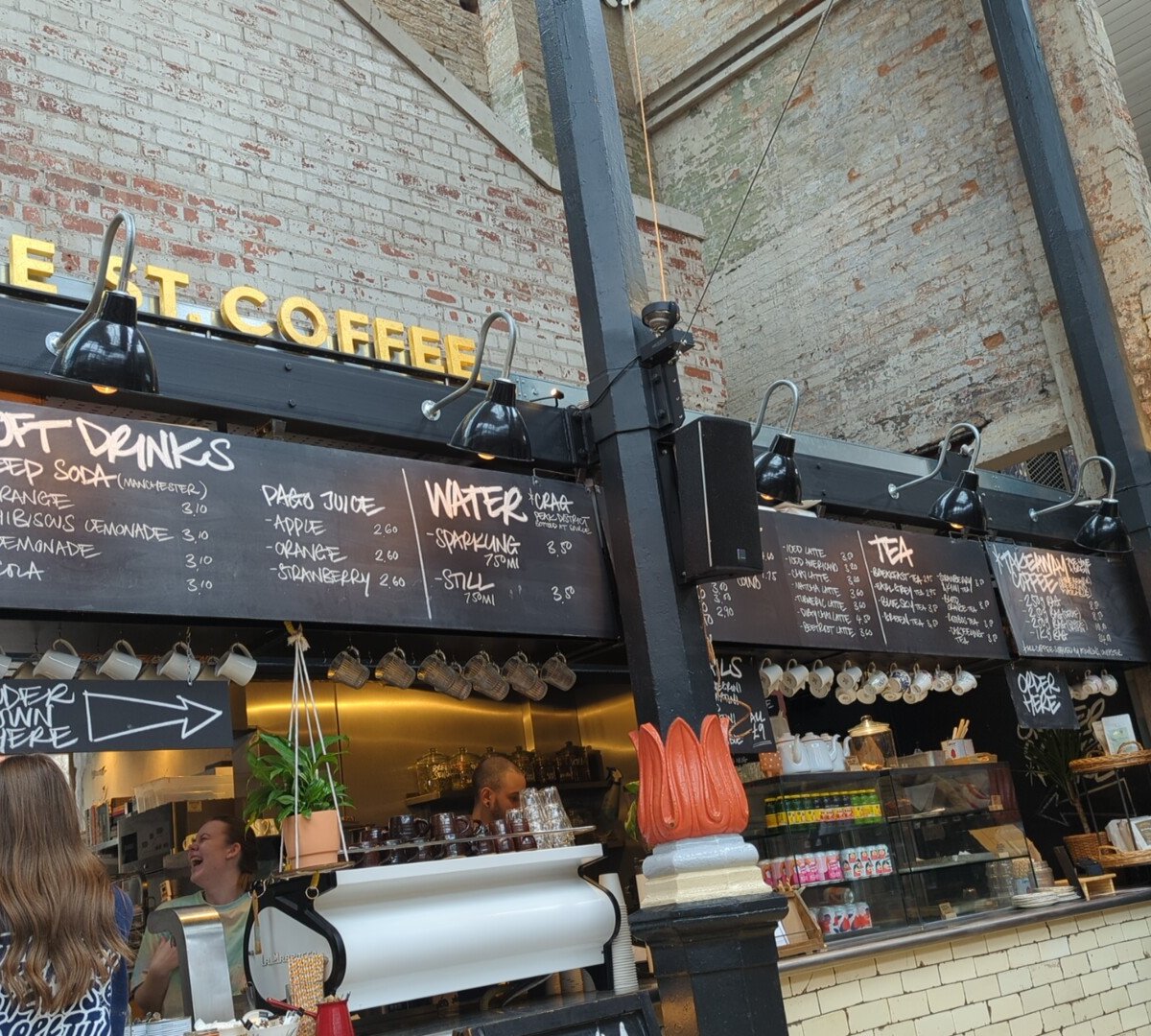 Storefront of Eagle St. Coffee, specialty coffee shop in Manchester