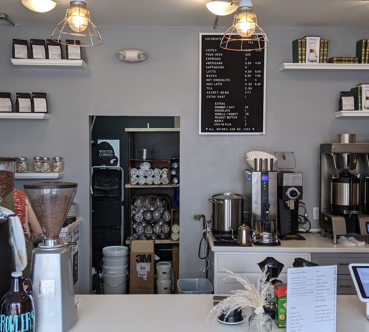 Interior of Overwinter Coffee - Downtown Buffalo, specialty coffee shop in Buffalo