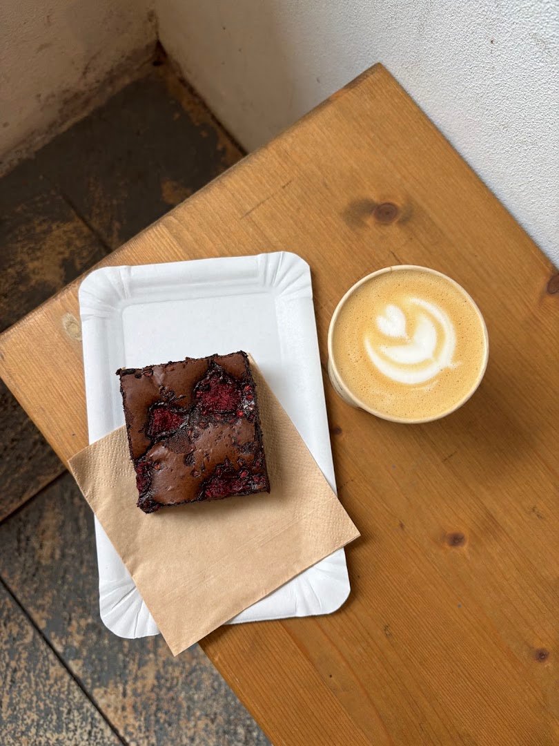 Coffee at two dots coffee & pastries, specialty coffee shop in Prague