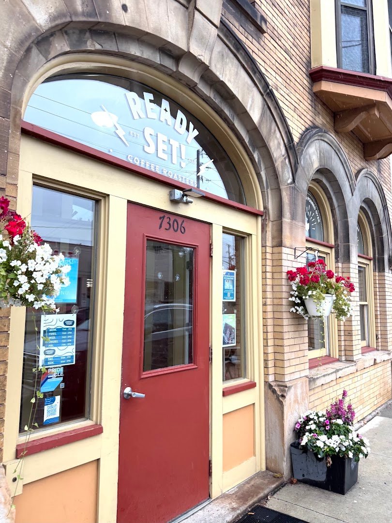 Storefront of Ready Set Coffee Roasters, specialty coffee shop in Cleveland