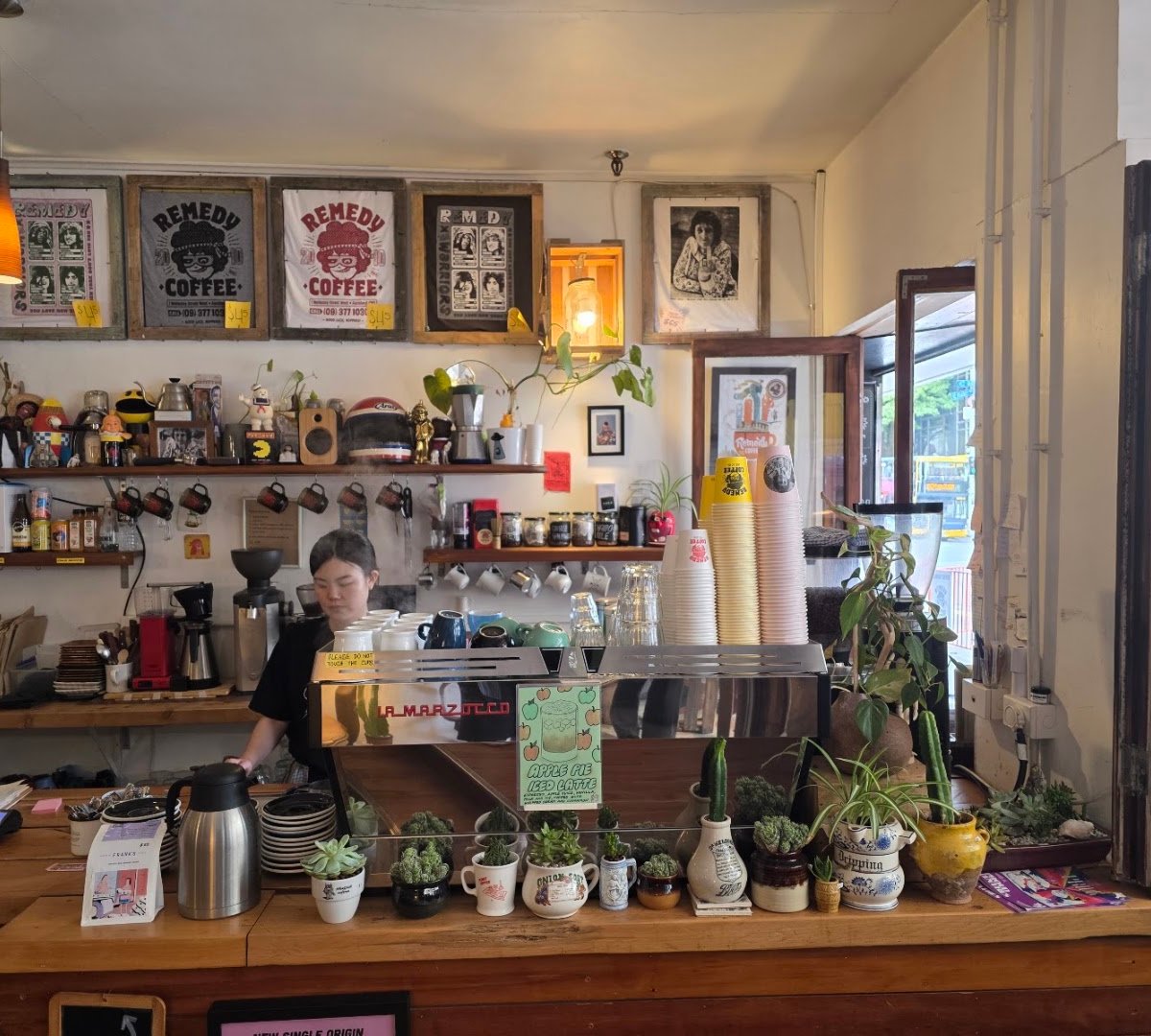 Interior of Remedy Coffee, specialty coffee shop in Auckland