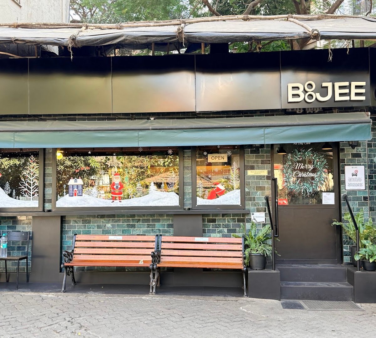Storefront of Boojee Cafe, specialty coffee shop in Mumbai