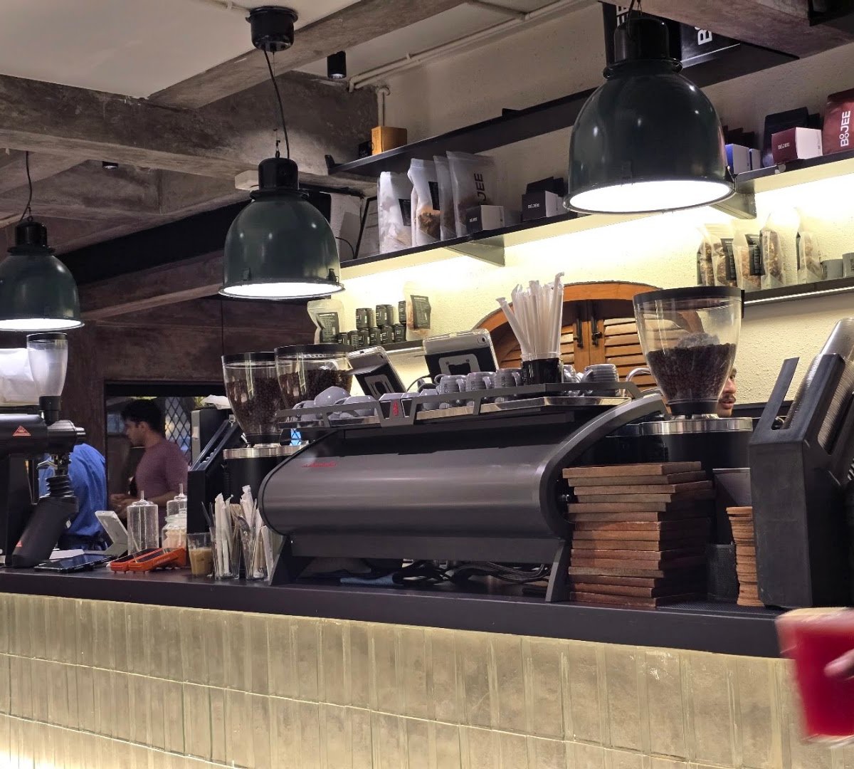 Interior of Boojee Cafe, specialty coffee shop in Mumbai