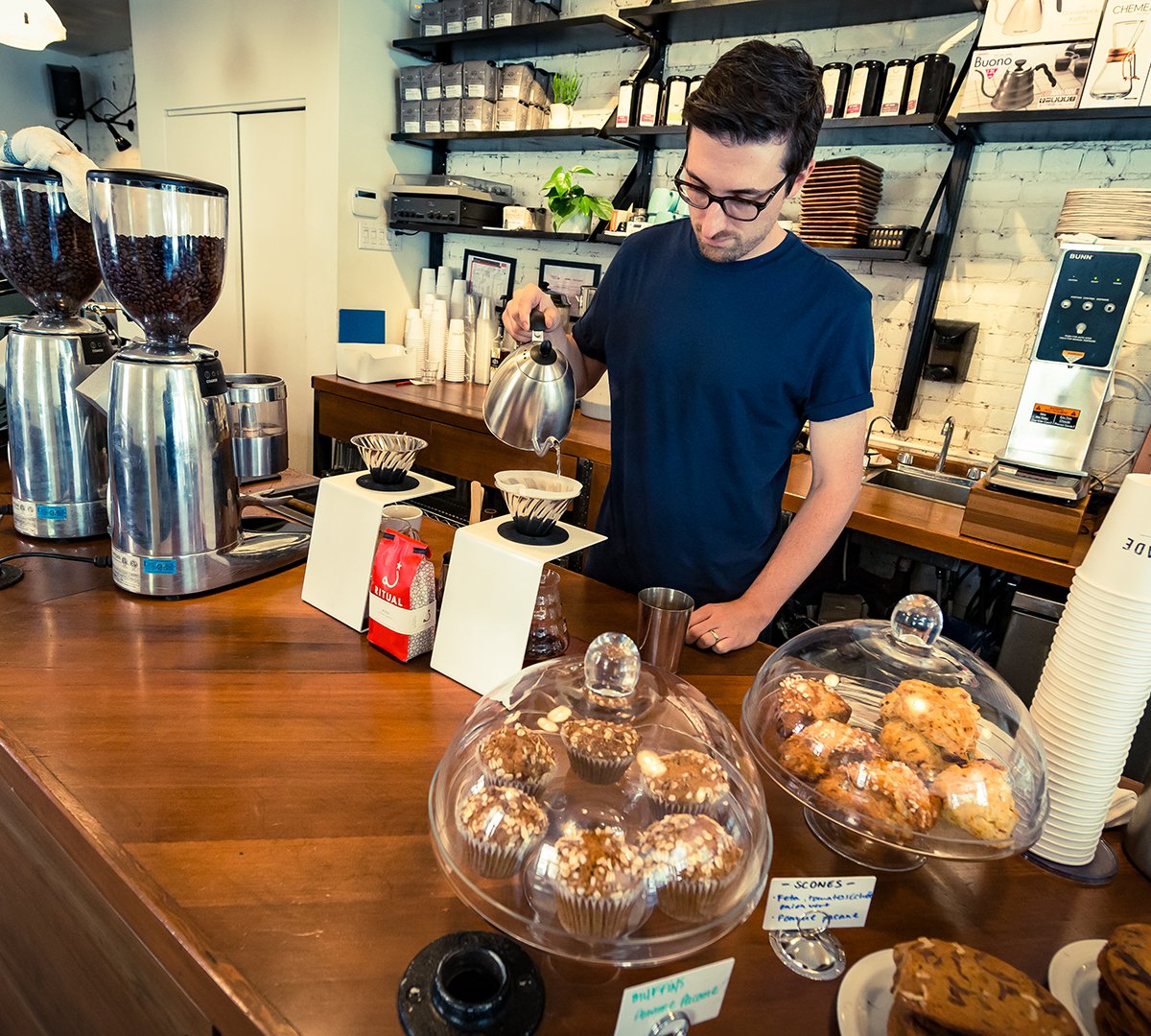 Interior of Café Myriade - Le Plateau, specialty coffee shop in Montreal