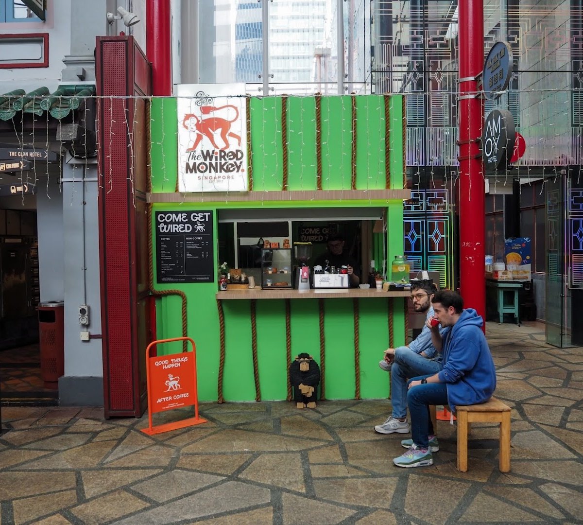 Storefront of The Wired Monkey SG (The Hole), specialty coffee shop in Singapore
