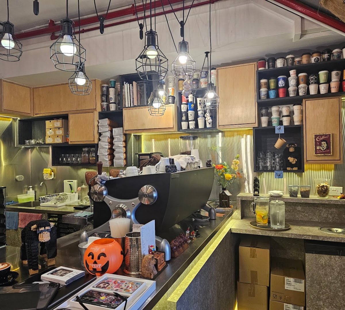 Interior of The Wired Monkey SG (The Hole), specialty coffee shop in Singapore