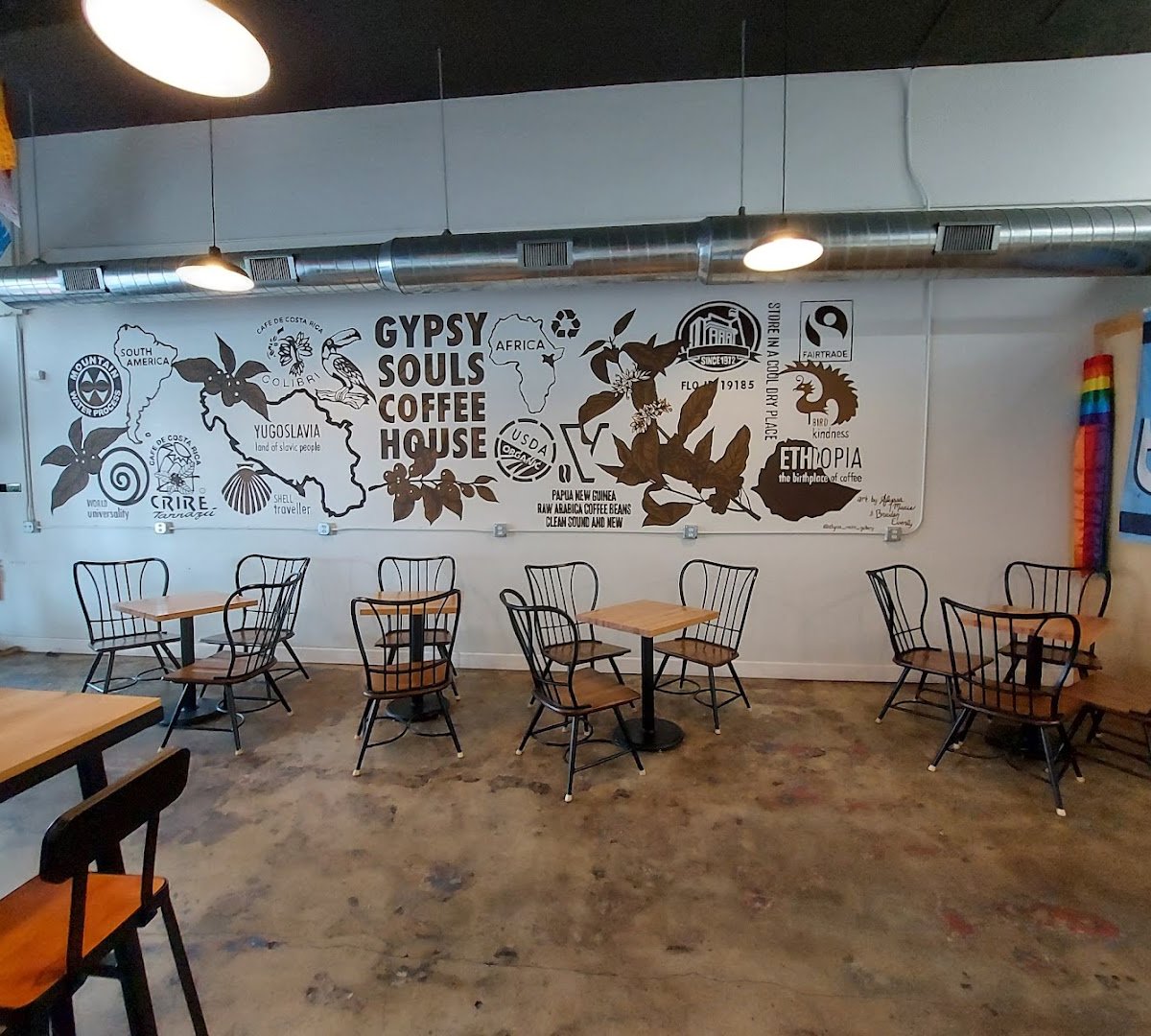 Interior of Gypsy Souls Coffeehouse, specialty coffee shop in Tampa-St. Petersburg