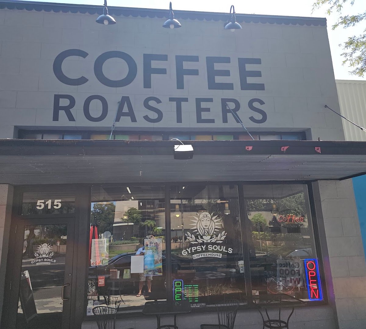 Storefront of Gypsy Souls Coffeehouse, specialty coffee shop in Tampa-St. Petersburg