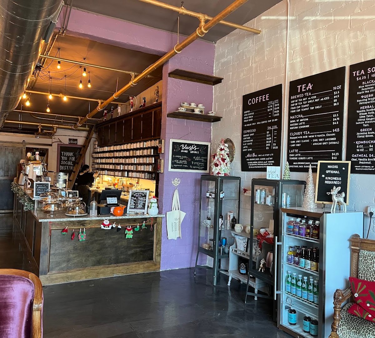 Interior of Blush Tea & Coffee, specialty coffee shop in Tampa-St. Petersburg