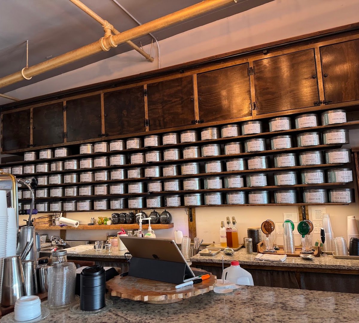 Interior of Blush Tea & Coffee, specialty coffee shop in Tampa-St. Petersburg