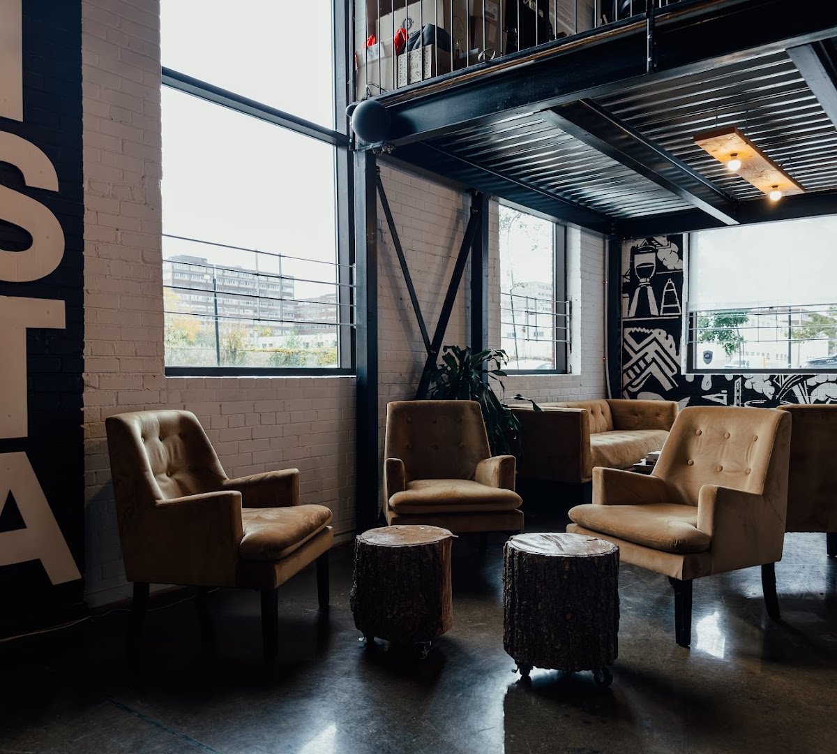Interior of Café Barista, specialty coffee shop in Montreal