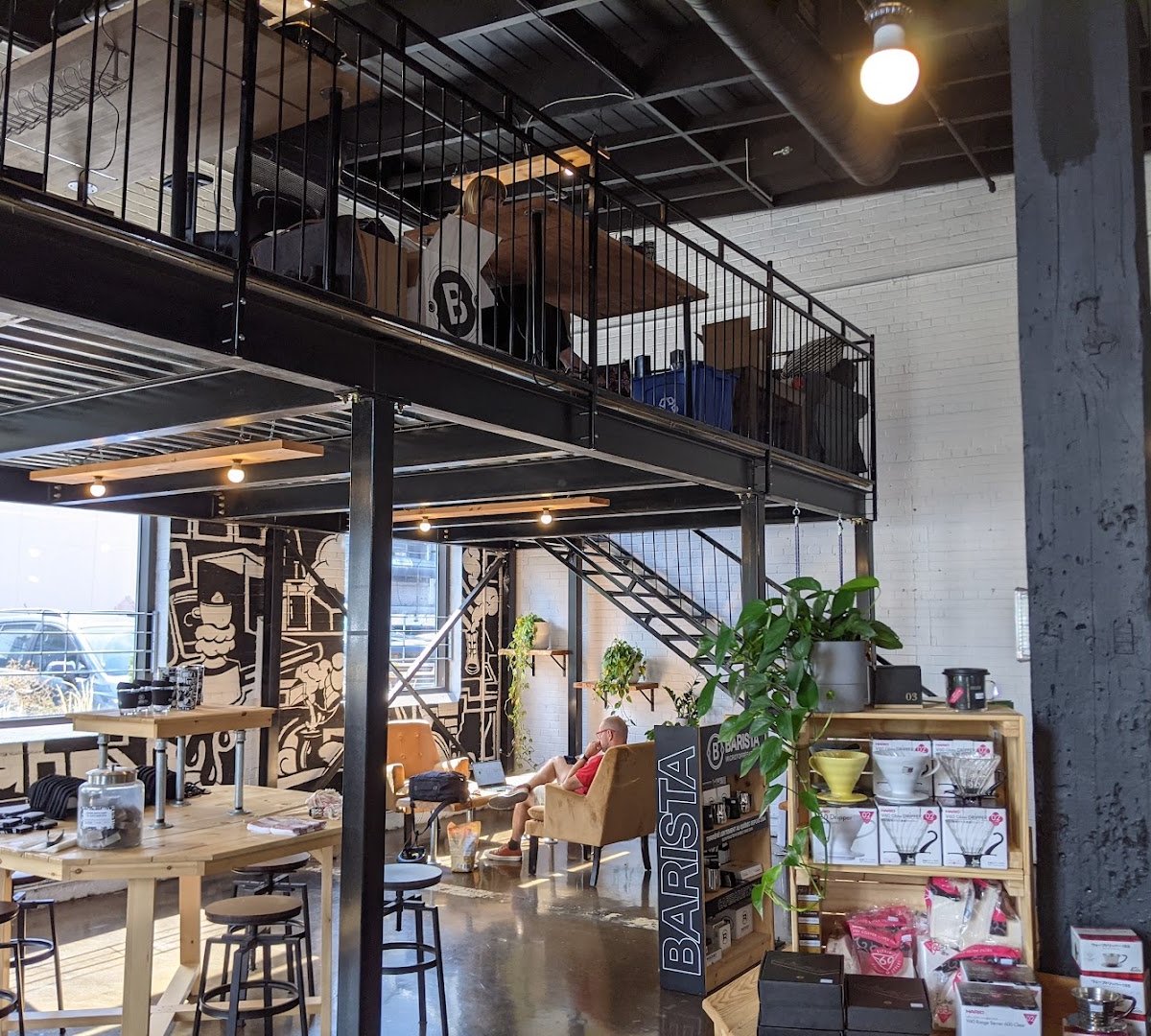 Interior of Café Barista, specialty coffee shop in Montreal