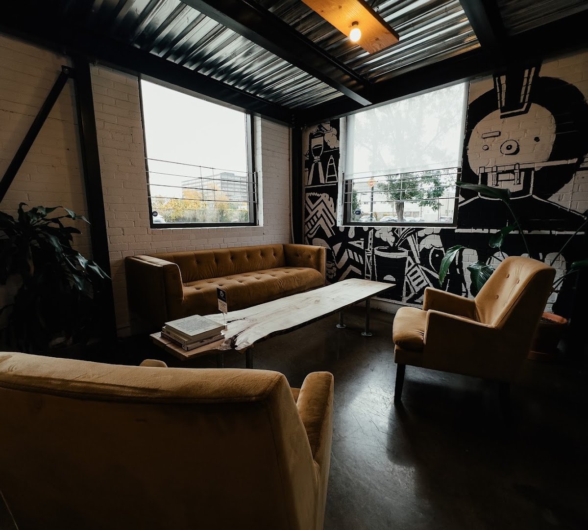 Interior of Café Barista, specialty coffee shop in Montreal
