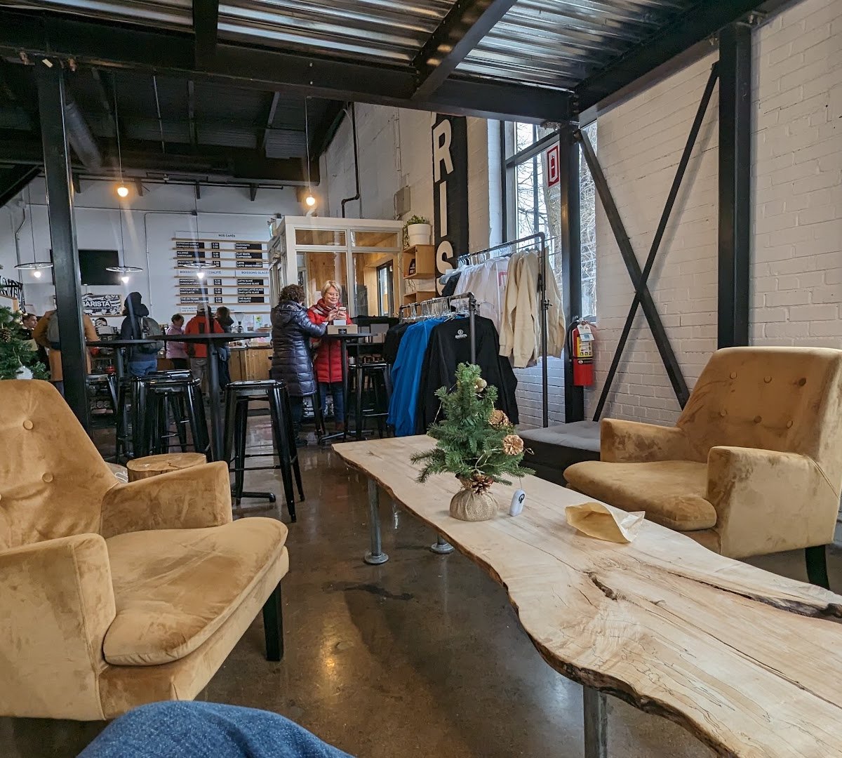 Interior of Café Barista, specialty coffee shop in Montreal