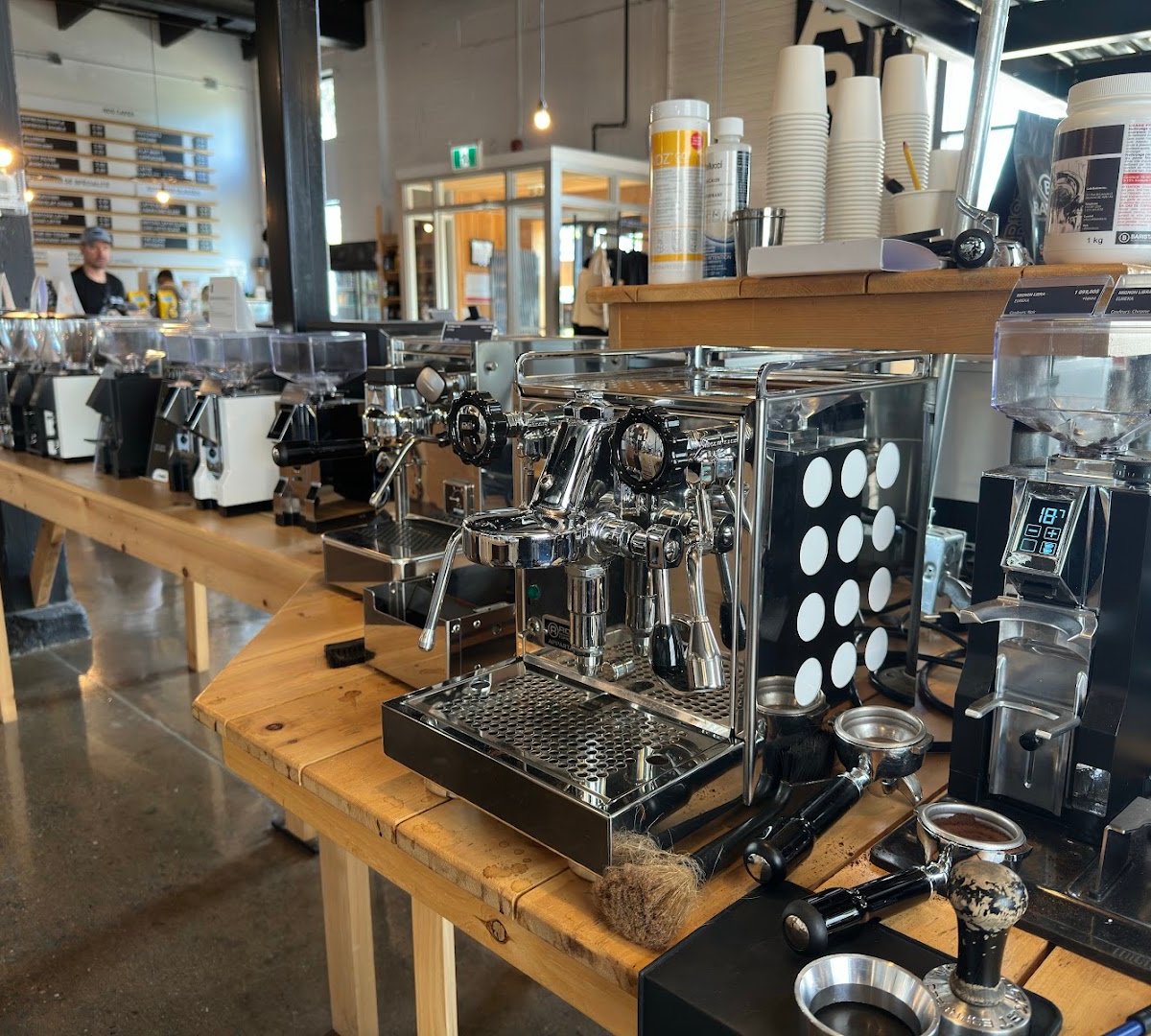 Interior of Café Barista, specialty coffee shop in Montreal