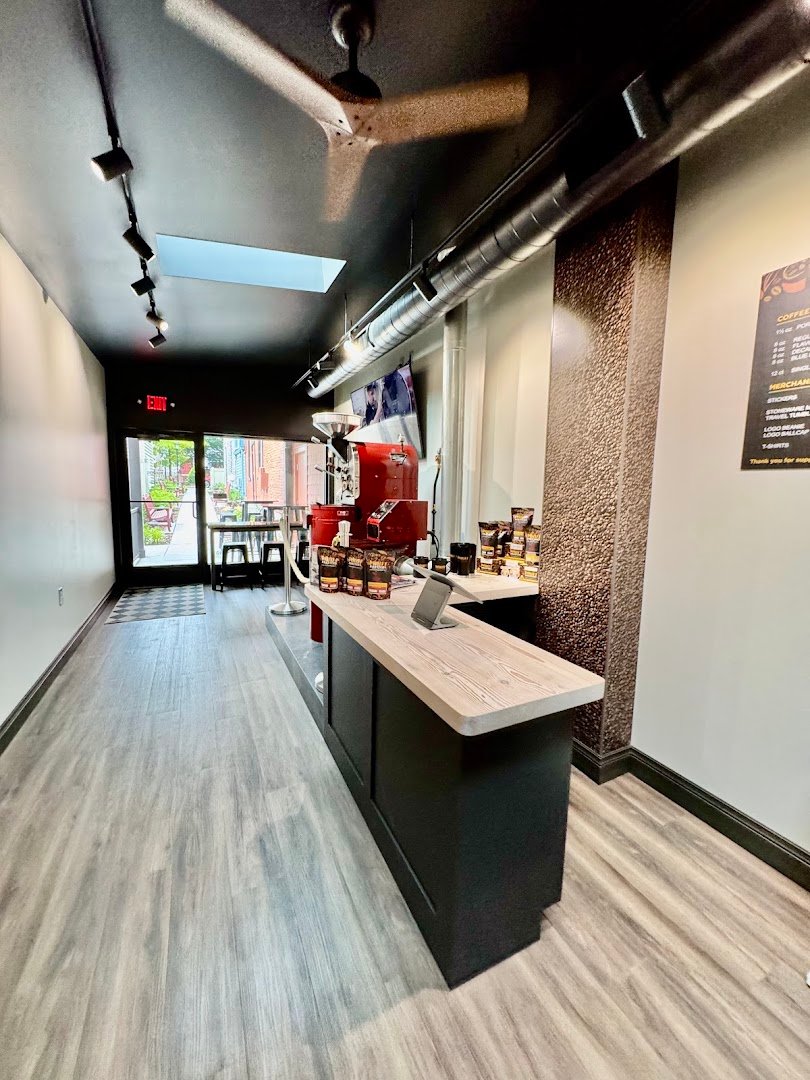 Interior of Whiff Roasters, specialty coffee shop in Lancaster