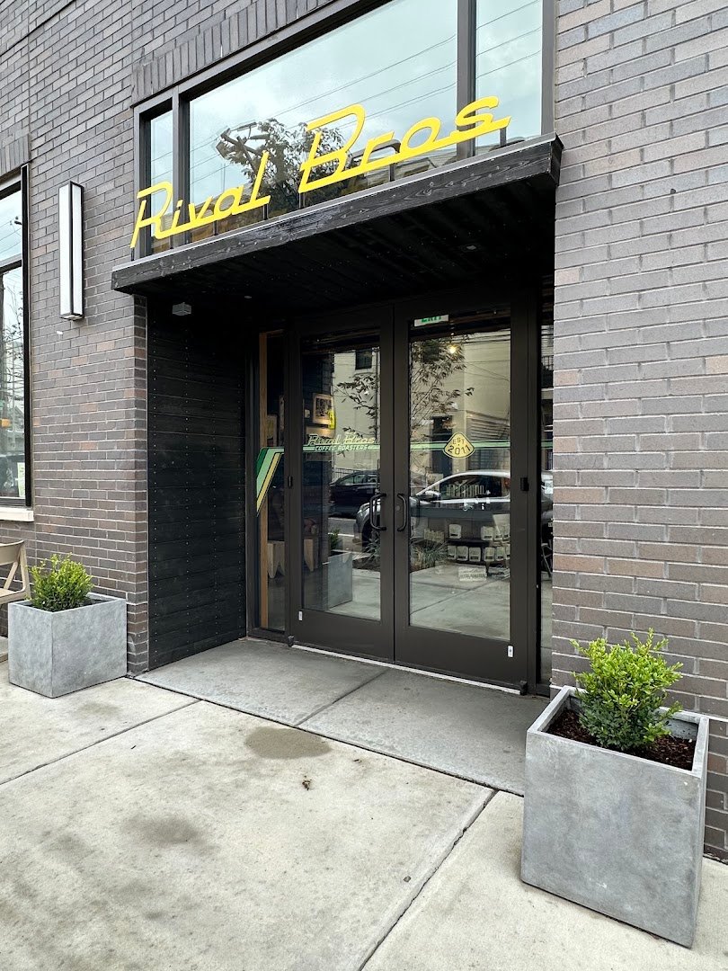 Storefront of Rival Bros Coffee Bar, specialty coffee shop in Philadelphia