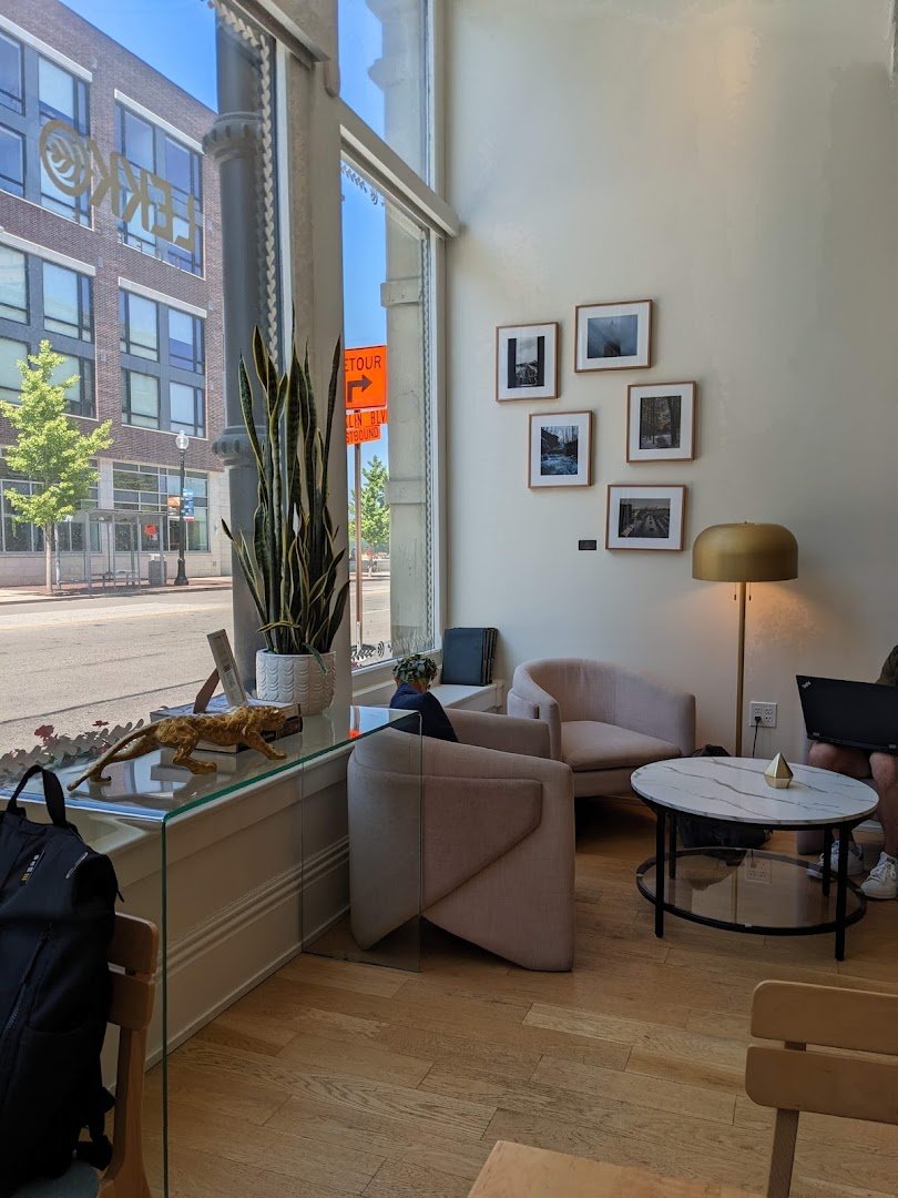 Interior of Lekko Coffee, specialty coffee shop in Cleveland