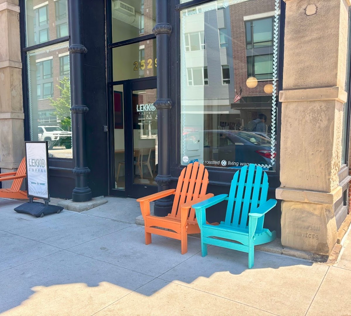 Storefront of Lekko Coffee, specialty coffee shop in Cleveland