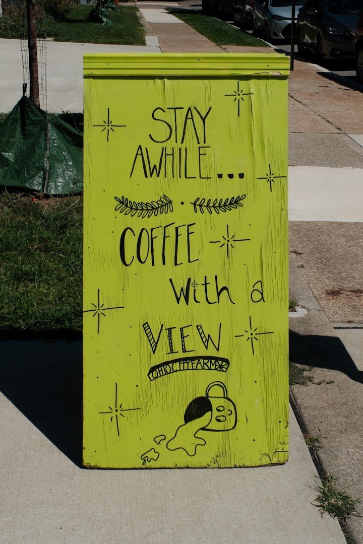 Signage at Bend & Brew Coffee Co., specialty coffee shop in Cleveland
