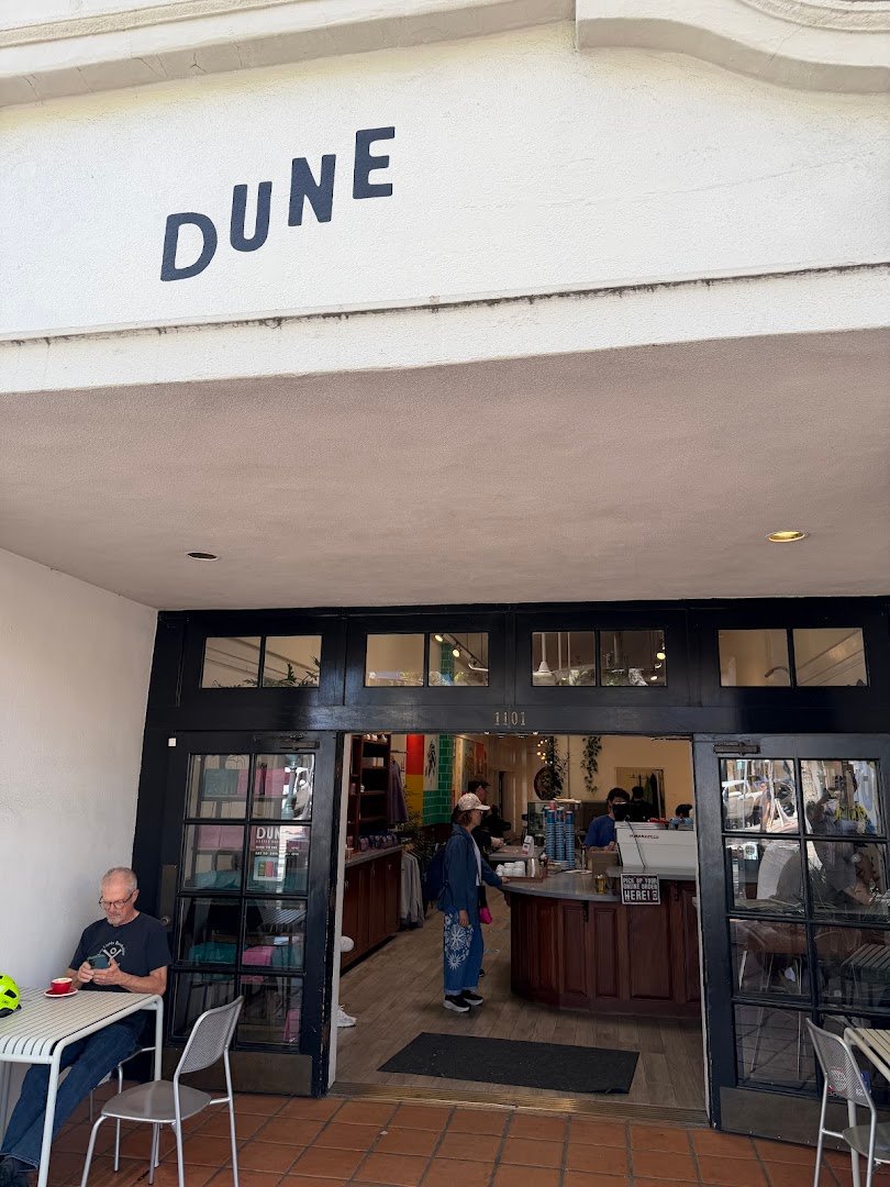 Storefront of Dune Coffee Roasters, specialty coffee shop in Santa Barbara