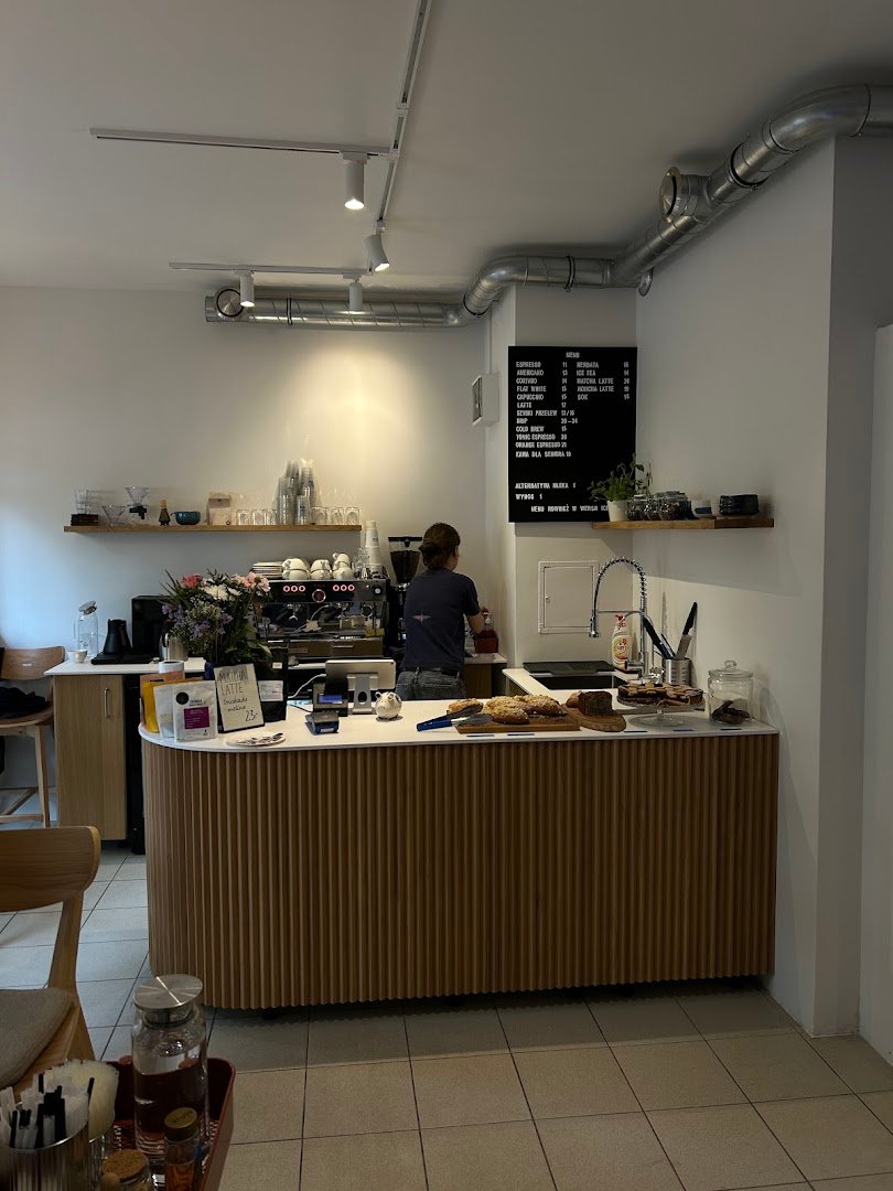 Interior of OTER coffee, specialty coffee shop in Warsaw