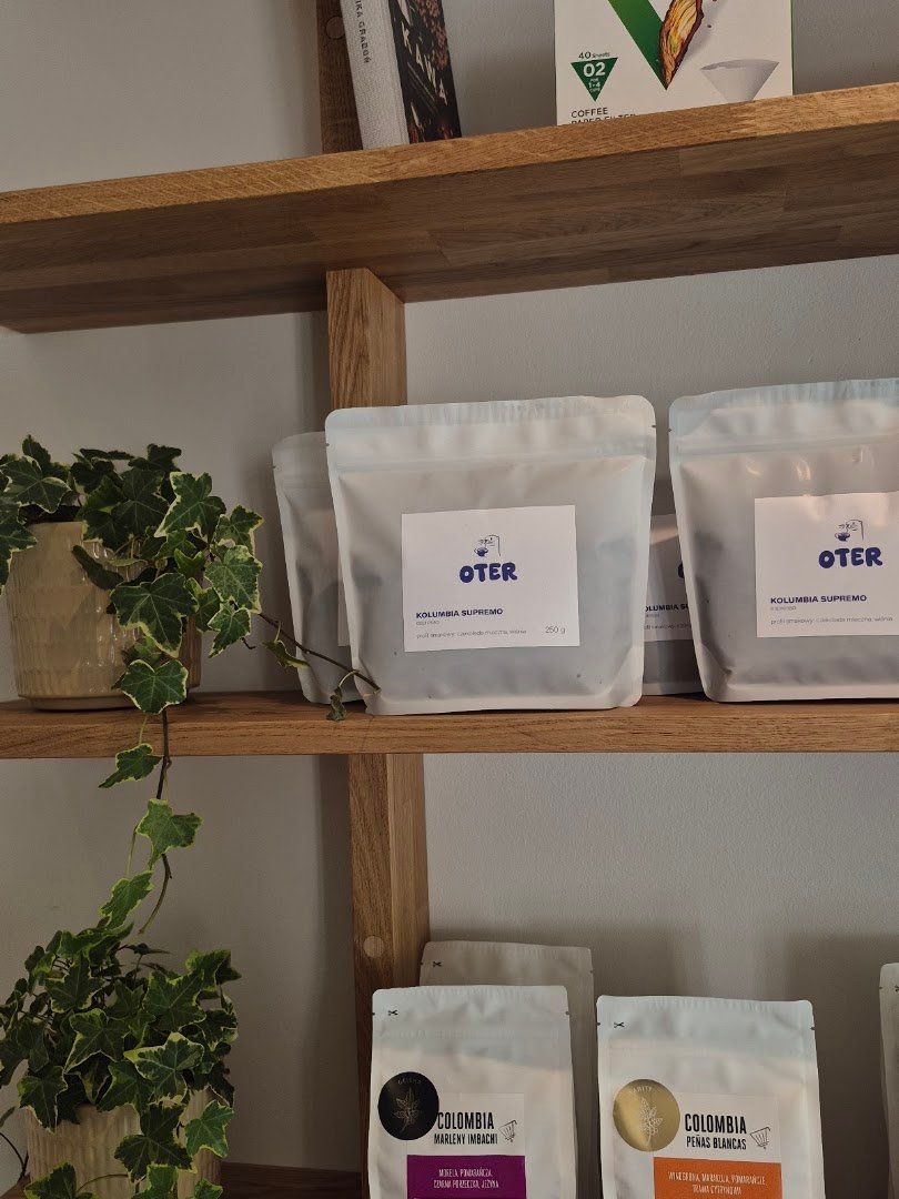 Interior of OTER coffee, specialty coffee shop in Warsaw