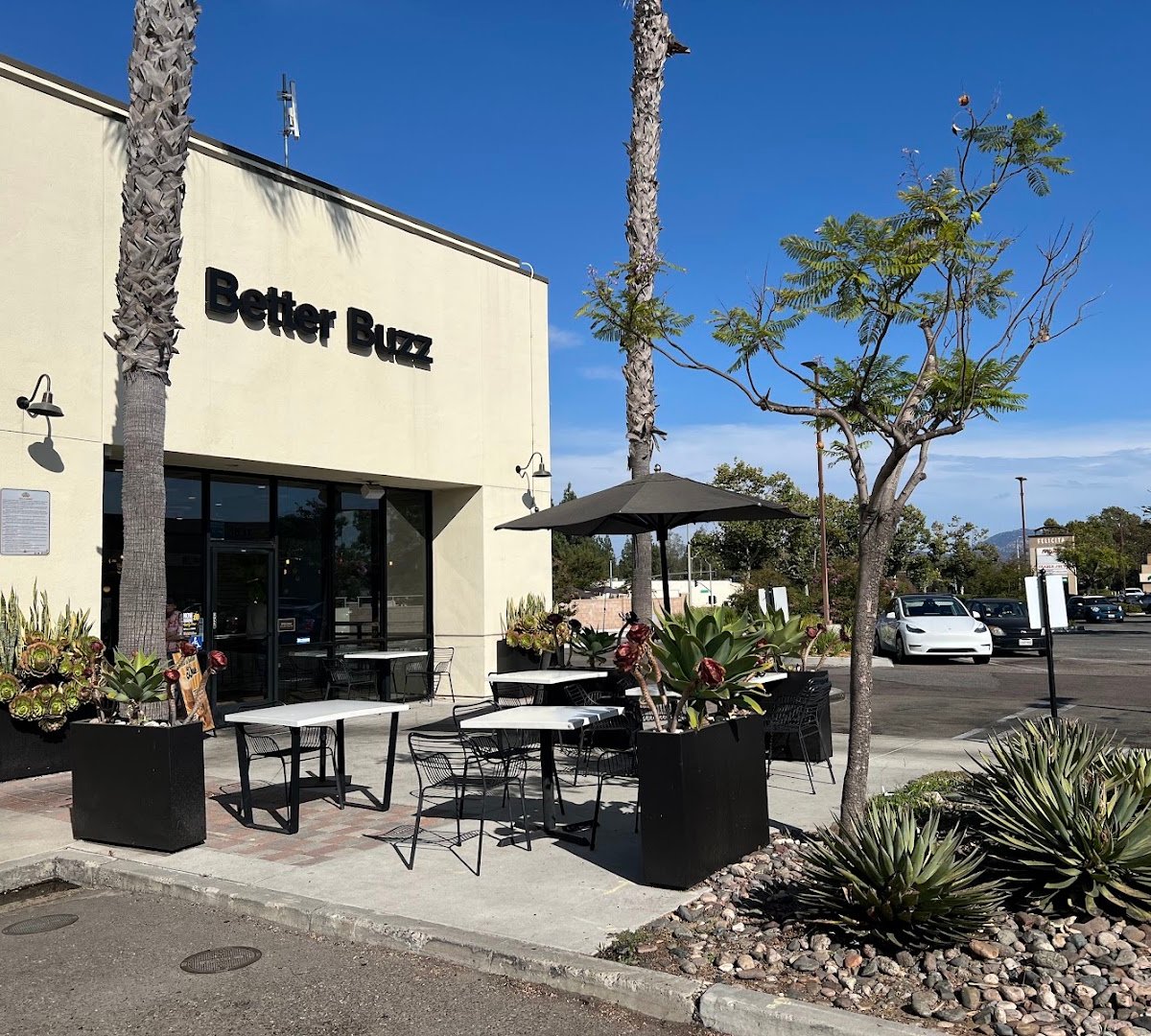 Storefront of Better Buzz Coffee Escondido, specialty coffee shop in San Diego