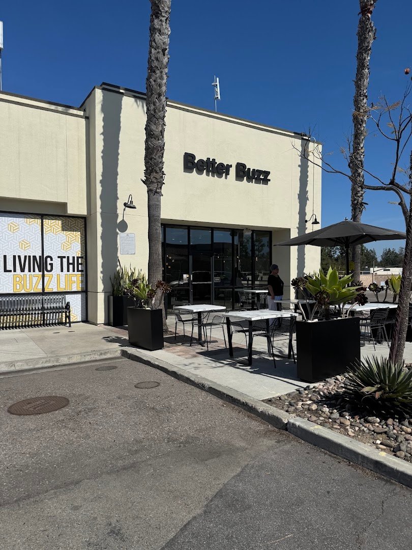 Storefront of Better Buzz Coffee Escondido, specialty coffee shop in San Diego