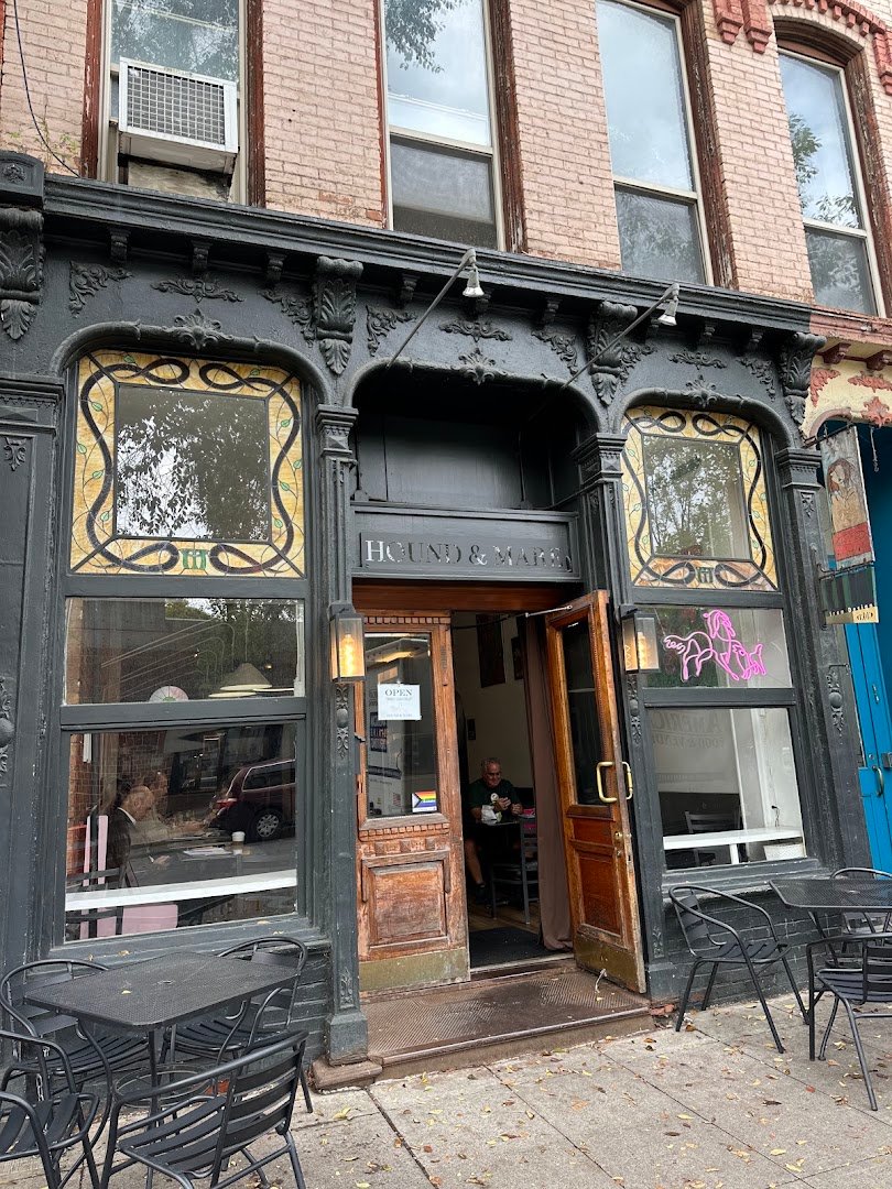 Storefront of Hound and Mare, specialty coffee shop in Ithaca