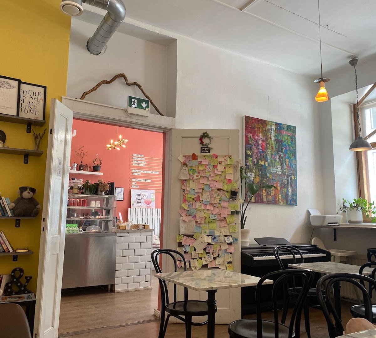 Interior of Papu Cafe, specialty coffee shop in Helsinki