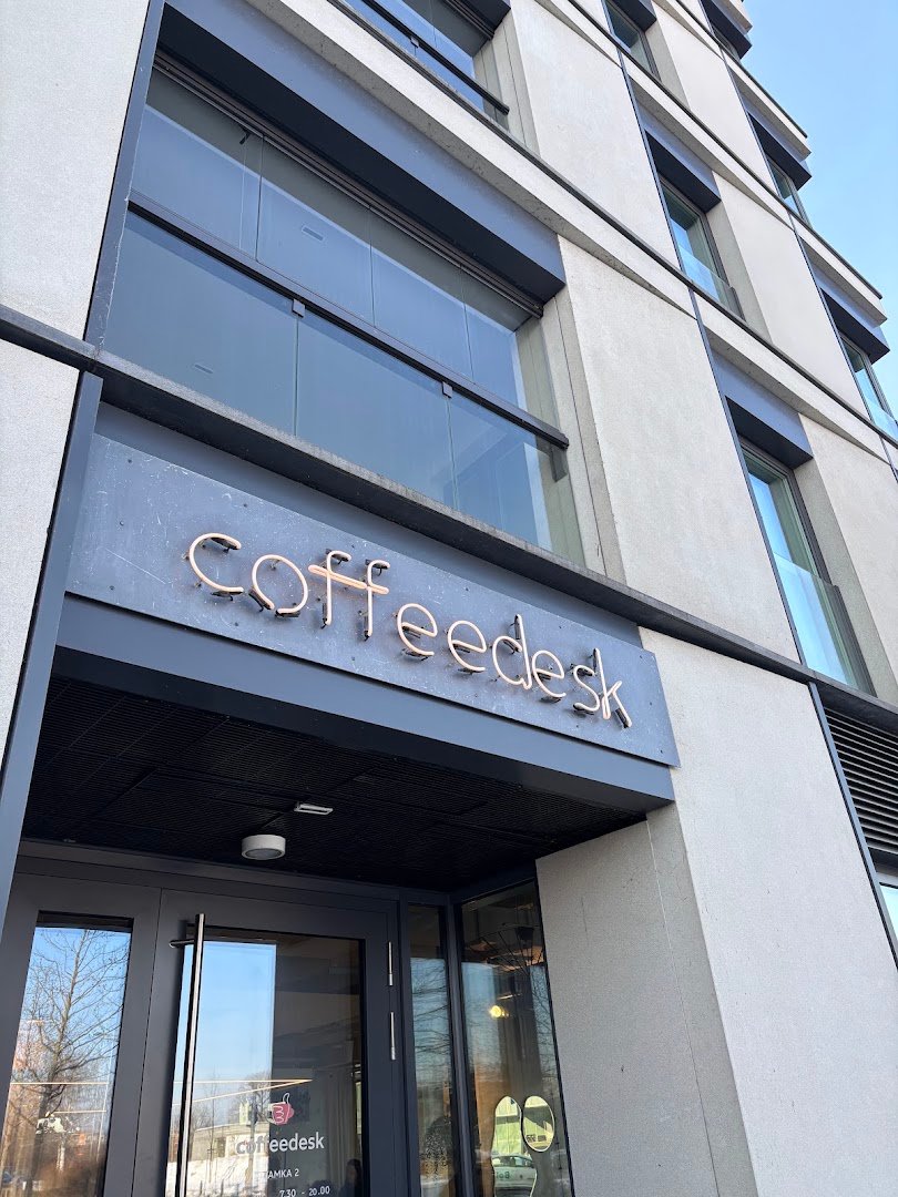 Storefront of Coffeedesk Kawiarnia Tamka, specialty coffee shop in Warsaw