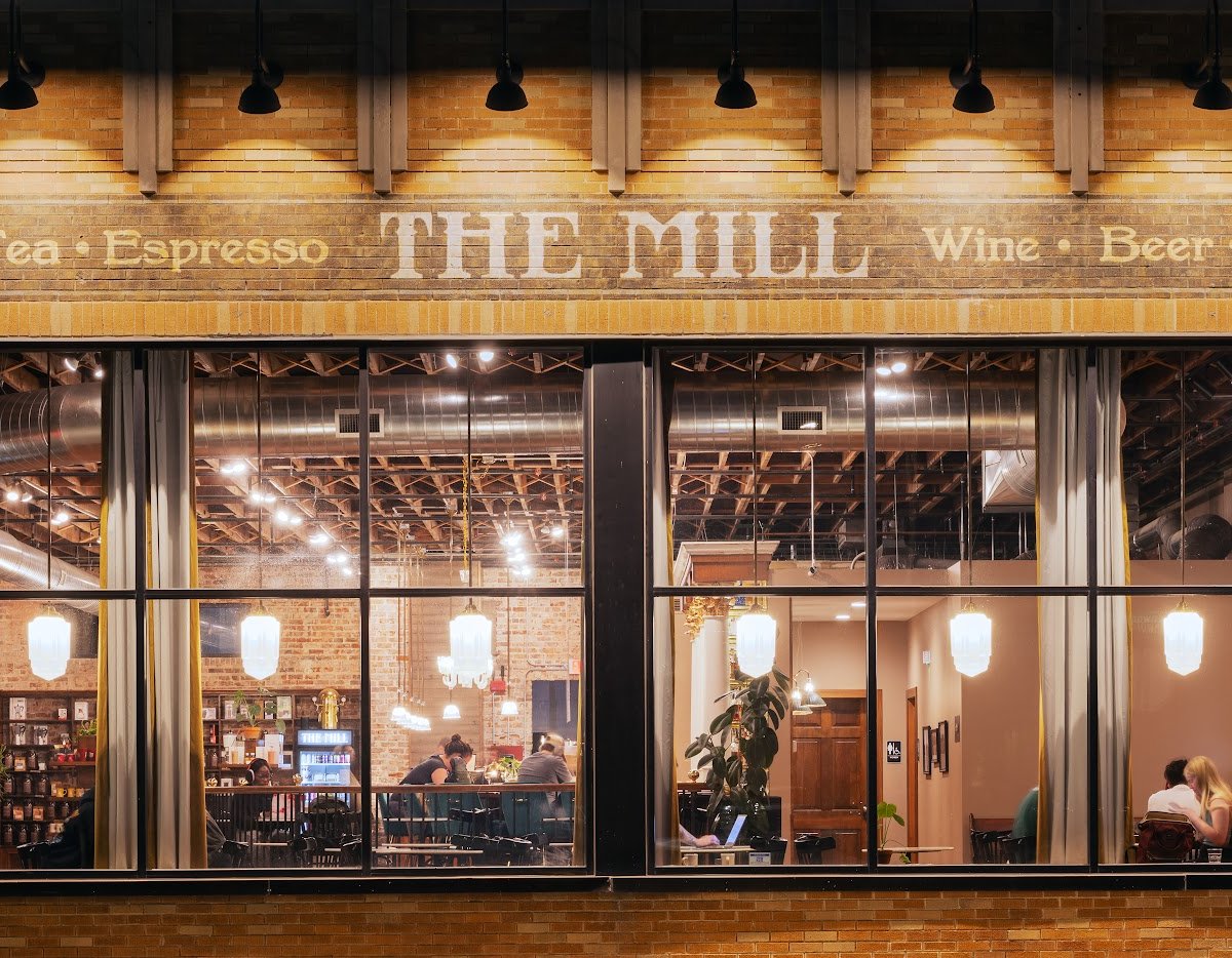 Storefront of The Mill on Leavenworth, specialty coffee shop in Omaha