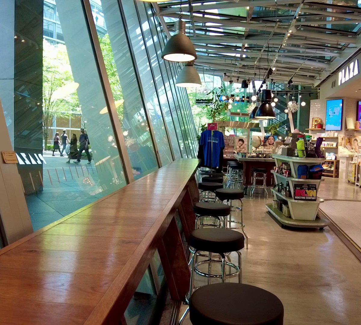 Interior of Brooklyn Roasting Company Tokyo International Forum, specialty coffee shop in Tokyo