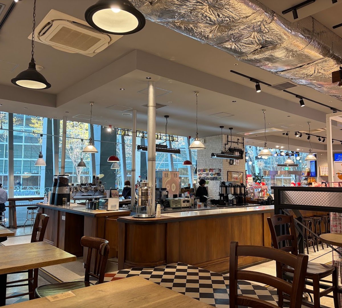 Interior of Brooklyn Roasting Company Tokyo International Forum, specialty coffee shop in Tokyo