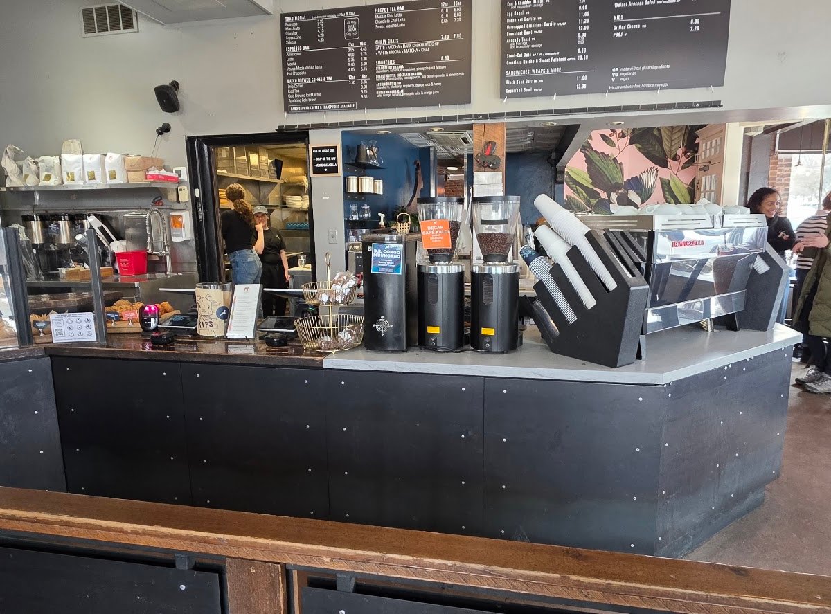 Interior of Kaldi’s Coffee, specialty coffee shop in St. Louis