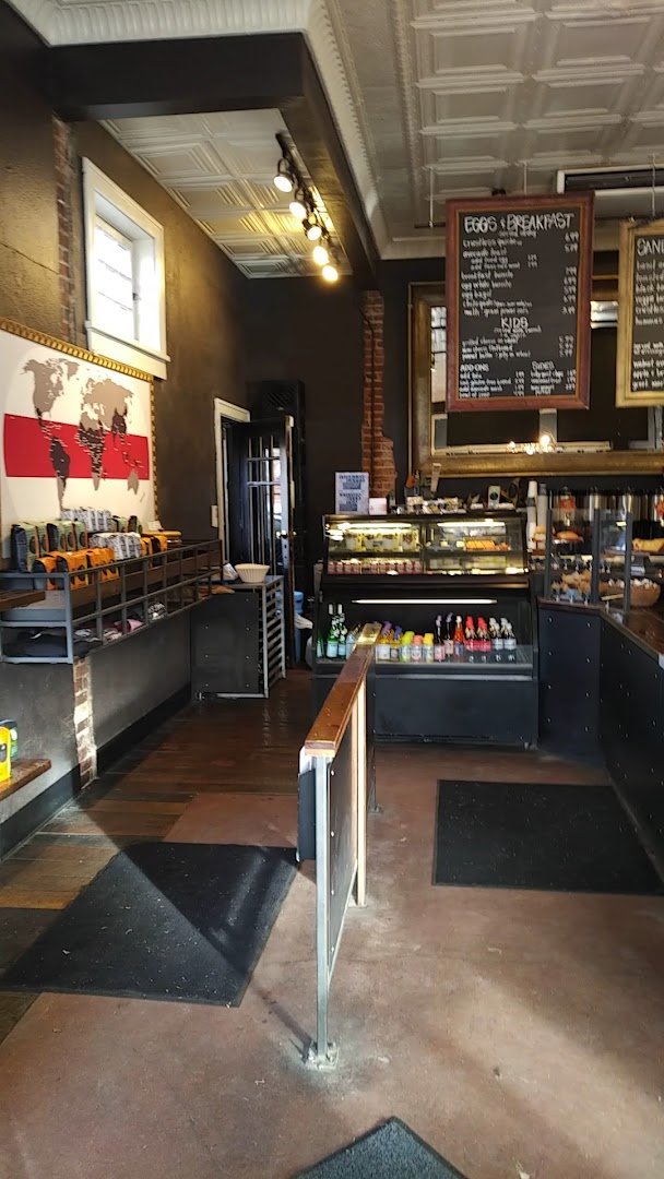 Interior of Kaldi’s Coffee, specialty coffee shop in St. Louis