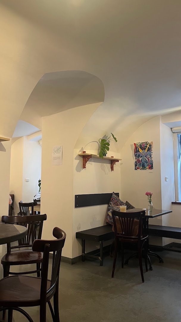 Interior of Coffee and Riot, specialty coffee shop in Prague