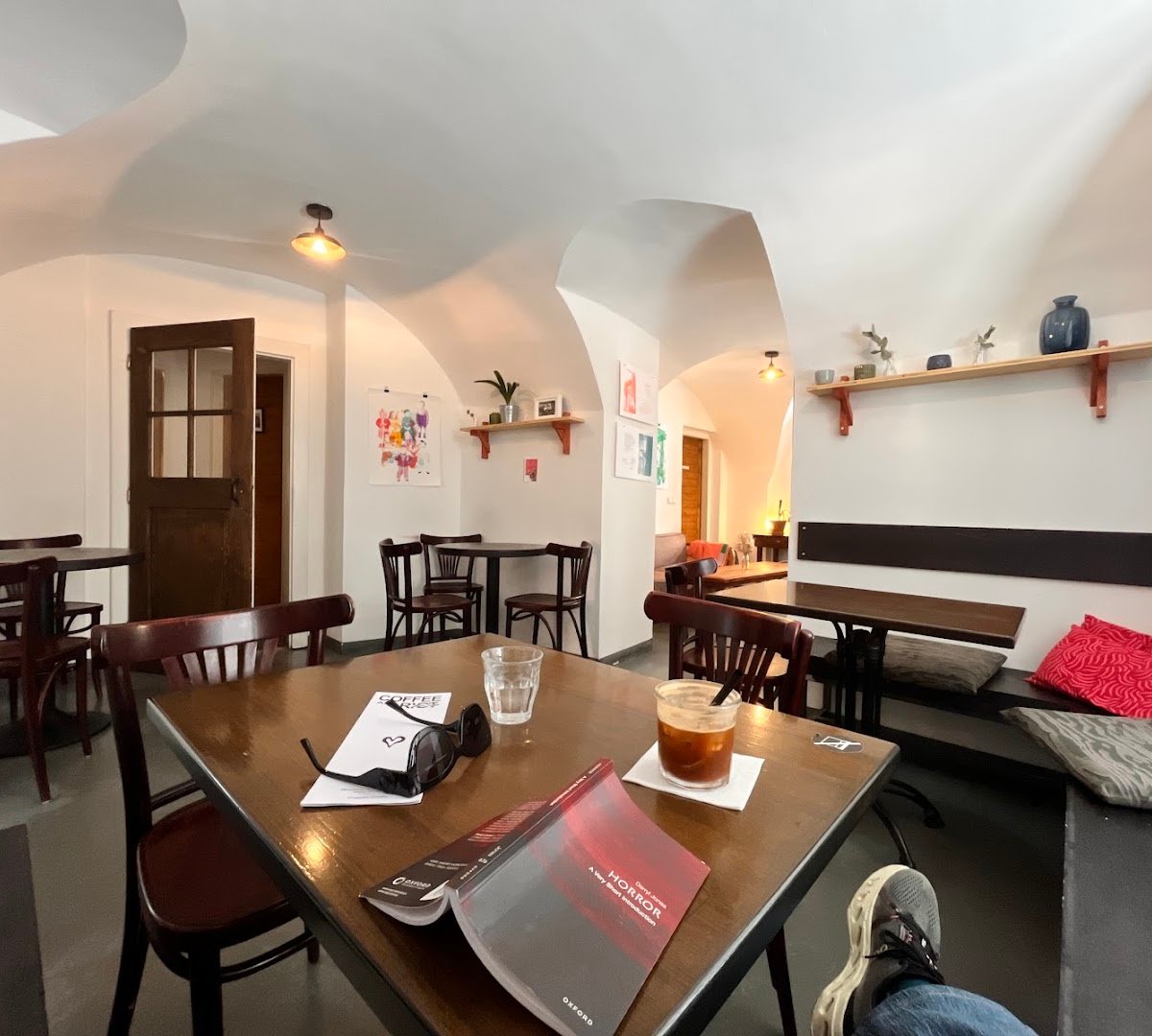 Interior of Coffee and Riot, specialty coffee shop in Prague