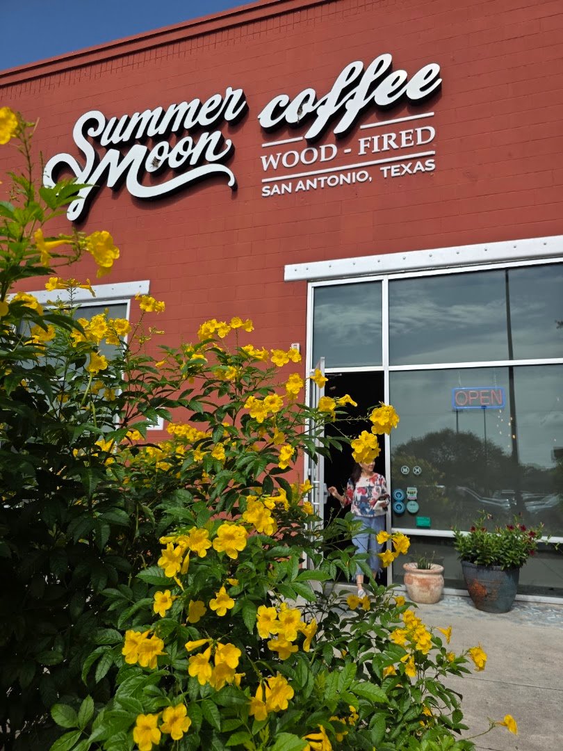 Storefront of Summer Moon Coffee, specialty coffee shop in San Antonio