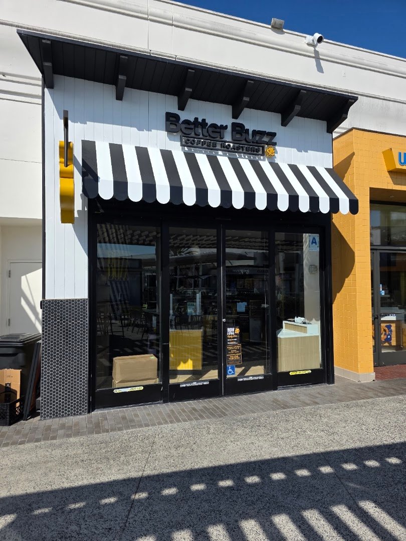 Storefront of Better Buzz Coffee Fashion Valley Food Court, specialty coffee shop in San Diego