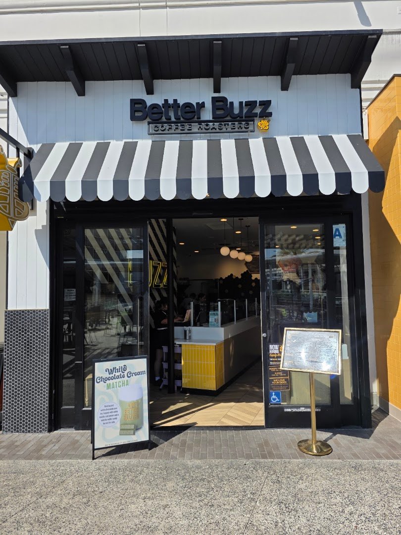 Storefront of Better Buzz Coffee Fashion Valley Food Court, specialty coffee shop in San Diego