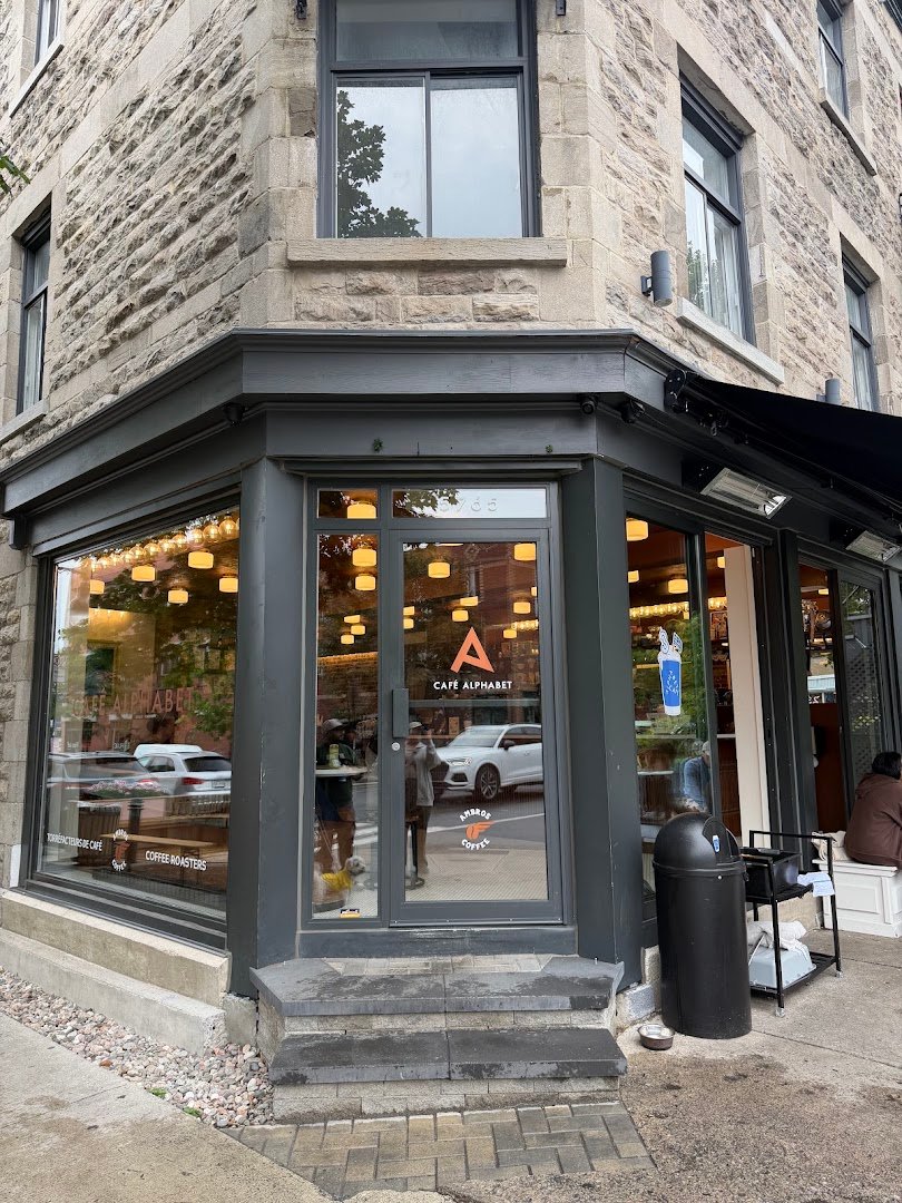 Storefront of Café Alphabet, specialty coffee shop in Montreal
