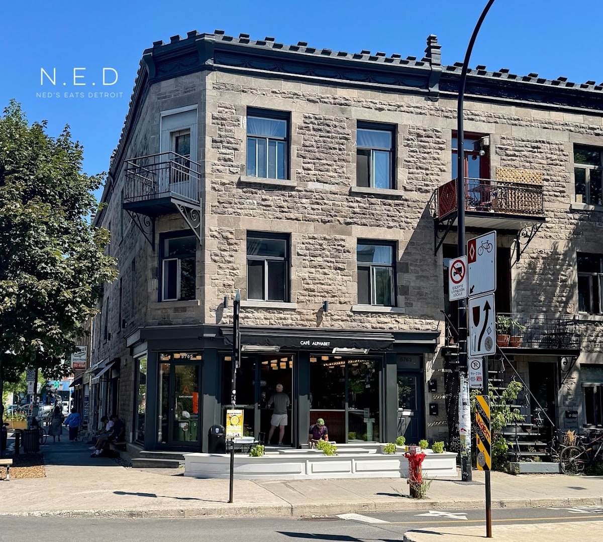 Storefront of Café Alphabet, specialty coffee shop in Montreal