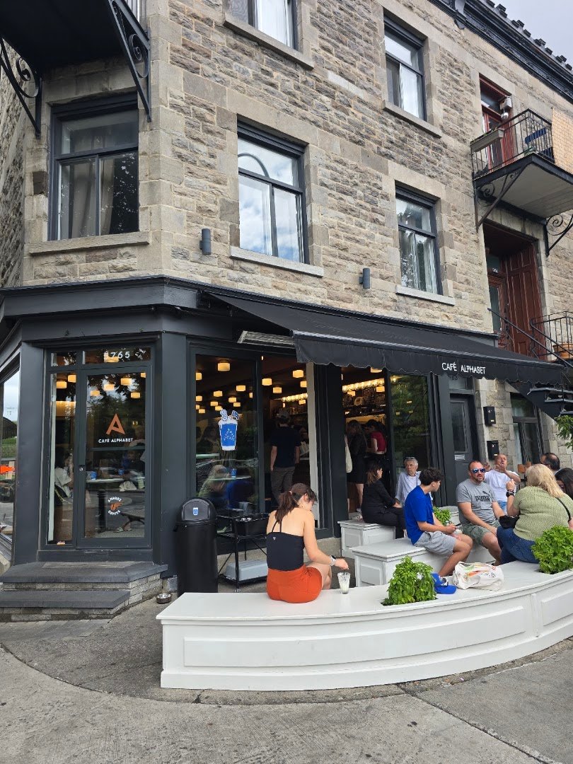 Storefront of Café Alphabet, specialty coffee shop in Montreal