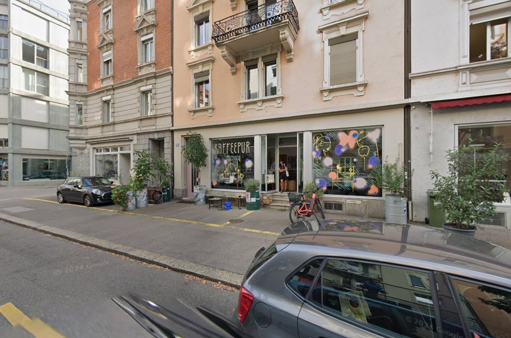 Storefront of Kaffeepur GmbH Gourmet Roastery, specialty coffee shop in Zurich