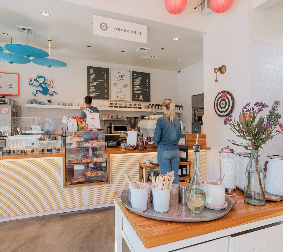 Interior of Dart Coffee Co, specialty coffee shop in Santa Barbara