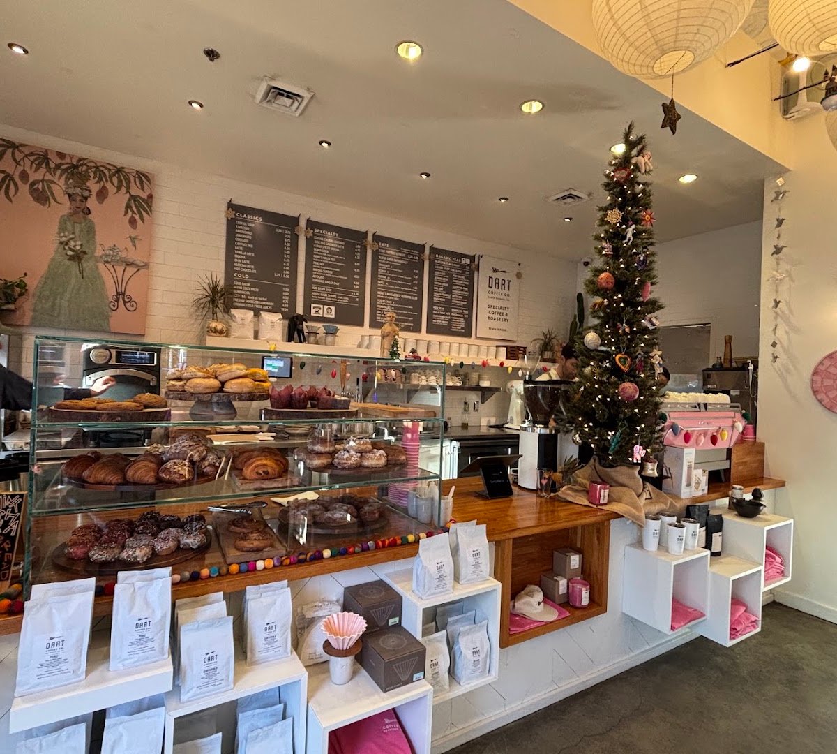 Interior of Dart Coffee Co, specialty coffee shop in Santa Barbara