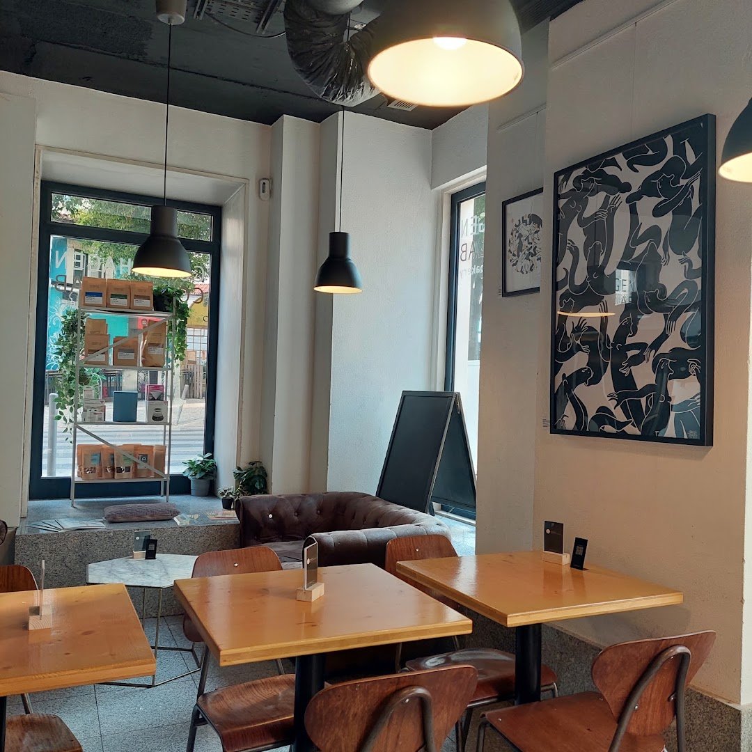 Interior of Copenhagen Coffee Lab - Alcântara, specialty coffee shop in Lisbon